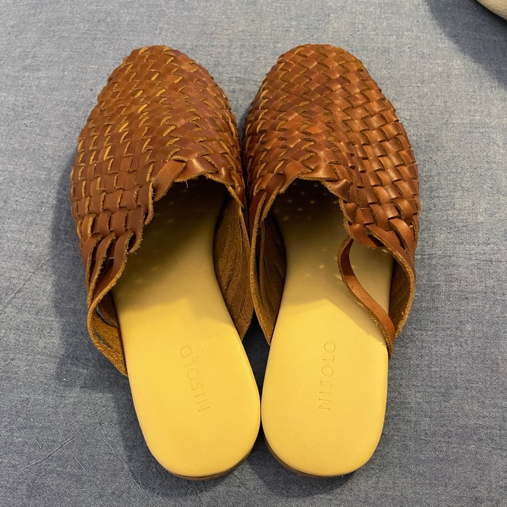 Brown mule slides